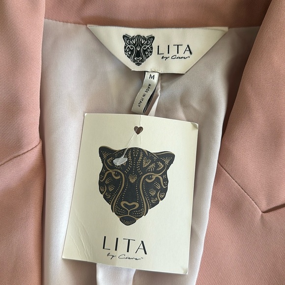 LITA by Ciara 2 Button Blazer in Lotus Blush Pink Nude Pink Size Medium NWT - Picture 7 of 16